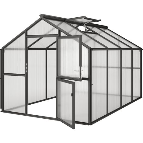KGT Gewächshaus "Novum IV", anthrazit-grau, 11,1 m², 10 mm HKP