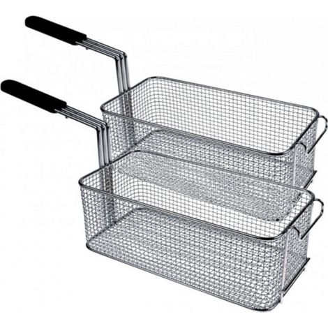 SOFRACHEF - Kit 2 demi paniers pour friteuse gaz - long. 100 mm - Sofraca