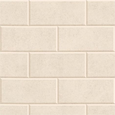 Stone tile wallpaper wall Profhome 343221 non-woven wallpaper slightly textured stone look matt beige cream 7.035 m2 (75 ft2) (1/5)