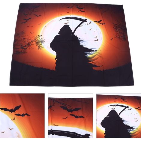 Tenture murale Halloween, toile de fond pour fête, décoration murale 200x150cm, tissu suspendu pour fête d'Halloween (1/5)