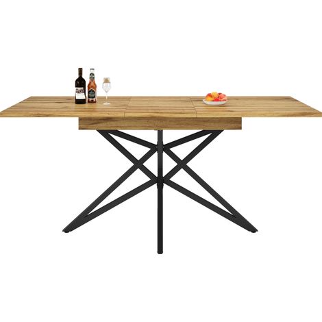 Ensemble table à manger extensible 120/160 x 80 cm avec 4 chaises en velours gris foncé et pieds métalliques noirs (1/5)
