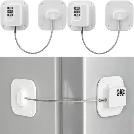Lot de 2 cadenas pour réfrigérateur - cadenas à combinaison robuste (1/5)