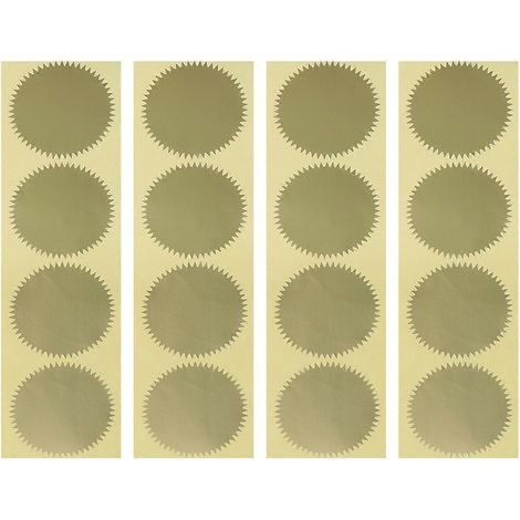 40 zarte, selbstklebende, runde Aufkleber mit gewelltem Spitzenverschluss zum Verzieren von Notizbüchern, Scrapbooking-Projekten und Geschenkverpackungen (goldfarben). – 5 x 5 cm – Gold (1/4)