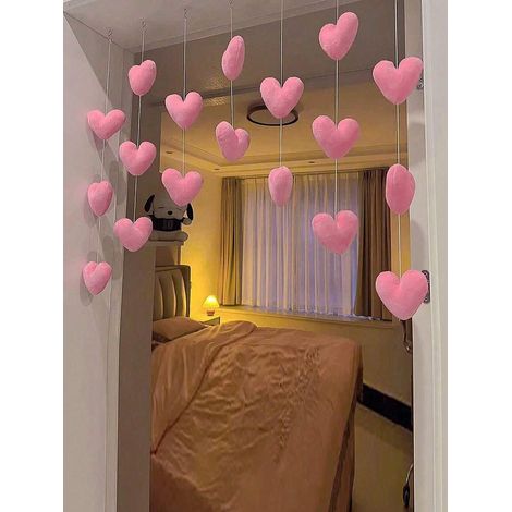 Porte-porte en forme de cœur rose, rideau de porte, rideau de partition mignon, décor de pièce, ornements pour la Saint-Valentin, décoration murale maison, cadeau d'anniversaire, mariage, Fête des Mèr (1/4)
