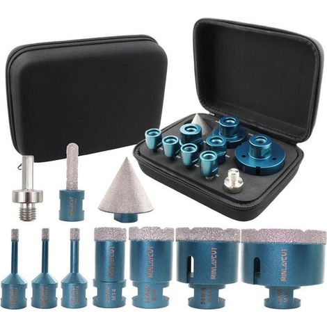 Fliesenbohrer Diamant 10 Stücke 6 8 20 35 50 68mm+10mm+50mm+adapter (1/5)