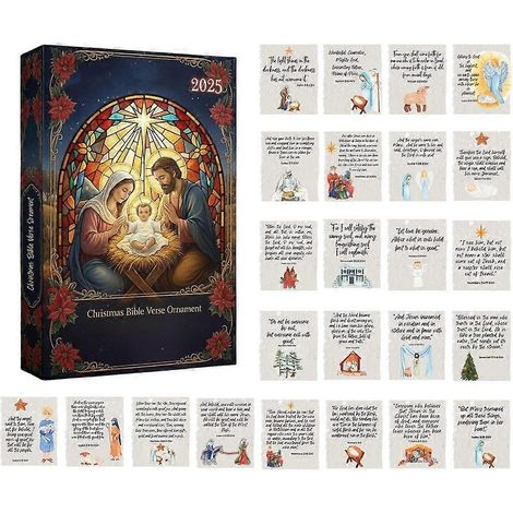 Weihnachtsanhänger mit Bibelversen – 24-tägiger Countdown bis Weihnachten – Geschenkidee für Gläubige (1/5)