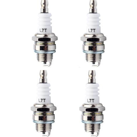 Lot de 4 bougies d'allumage L7T Universelles de Rechange l7t Bougie Tronconneuse Bougie D'allumage Remplacemen pour Tondeuse à Gazon Moteurs à 2 Temps