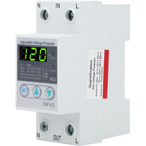 SVP912 120VAC interrupteur de Protection à réinitialisation automatique sous tension à récupération automatique réglable (80A) (1/5)