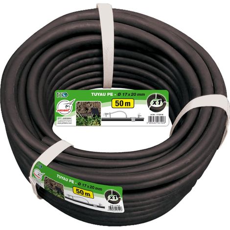 Tuyau Goutte à Goutte Jardibric Non incorporé Couronne PE BD noir Ø17 x 20 mm 50 m