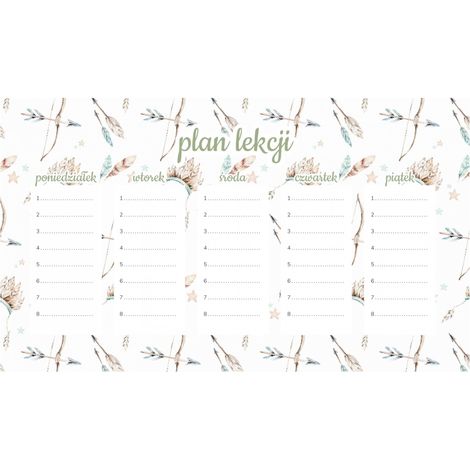 Piano di lezione magnetico Boho Bow 30x17,5 cm