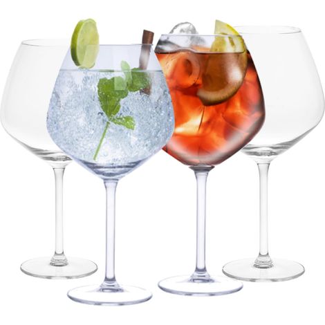Verre Gin Tonic Lot de 4 Grands Verres à Cocktail Adaptés Au Verre Ballon Cocktail et aux Cocktails 73 cl Transparent (1/5)