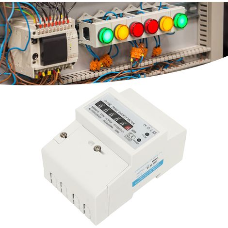 Einphasiger DIN-Schienen-Stromzähler mit Anzeige des Stromverbrauchs in kWh, 230 V 5 A Haushaltsstromzähler. (1/5)