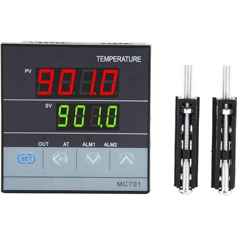 Regolatore di temperatura, controllore di misurazione della temperatura, regolatore di temperatura digitale PID MC701 Tipo K PT100, relè di ingresso sensore, uscita SSR (1/5)