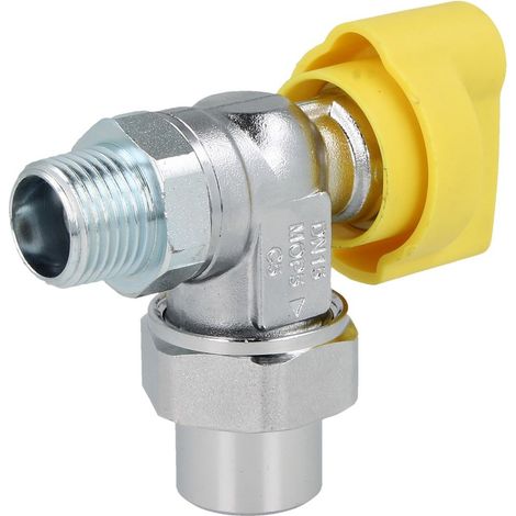 Robinet à bille de raccordement gaz 1/2 équerre avec vanne de sécurité TAE