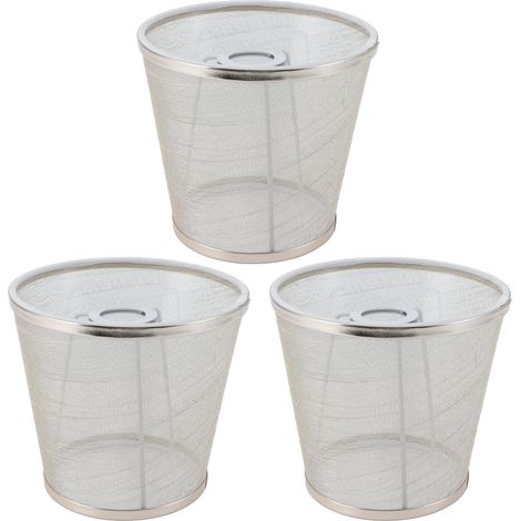 Goldfarbener Stofflampenschirm E14, 3er-Set, moderner europäischer Stil, Meson-Design, ideal für Kerzenleuchter und dekorative Pendelleuchten. (1/5)