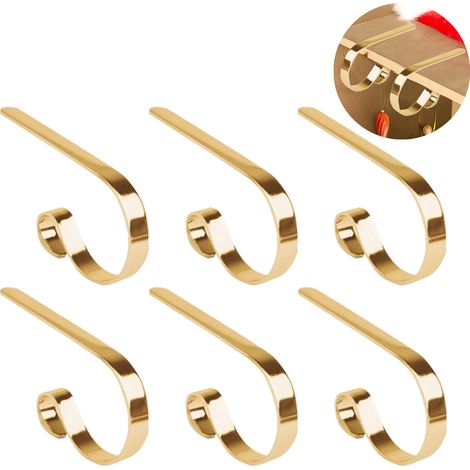 Supports Pour Chaussettes De Noël - En Métal - Ajustable Pour Corniches De Cheminée - Pour Décoration Intérieure Festive - Lot De 6 (1/5)
