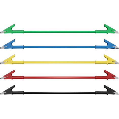 Lot de 5 câbles de test robustes à pince crocodile 1 mètre de fil flexible à double extrémité pour les tests électriques, haute conductivité (1/5)