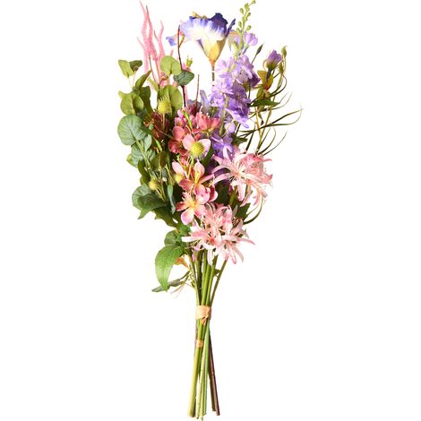 Ramo de flores artificiales arreglo floral preparado hecho a mano 80 cm multicolor Argalo (1/5)