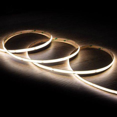 Tira LED 24V COB 320 LED/m Bobina 20m 11W/m 1100lm/m Ancho 8mm Corte 10cm IP20 CRI90 4000K Blanco Neutro (1/5)
