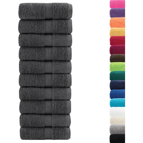 Serviettes de toilette premium SOLUND 10 pièces Anthracite 30 x 30 cm 600 g/m²
