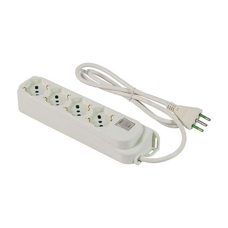 MULTIPRESA BIPASSO SCHUKO + TERMICO RETAIL FME - BIANCO POSTI 4 2P+T 16A n°XMMQ 3X10 MT 15- 2 pezzi