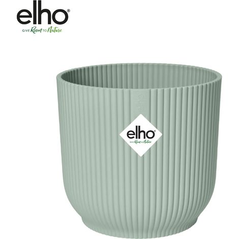 Cache-pot Fold rond design moderne strié pour intérieur vert D14 x H13 cm - PANGIVO (1/5)