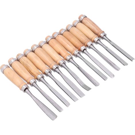 Set mit 12 Holzmeißeln zum Drechseln, Abstechen und Nuten, Holzschnitzzubehör, 8 Zoll (1/5)