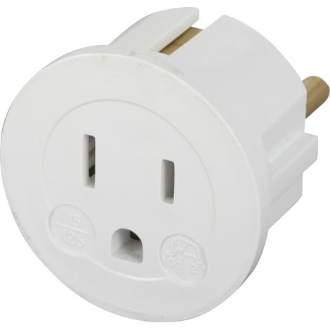 Adaptador USA 15A 125V a Europa 2P 6A D.4mm