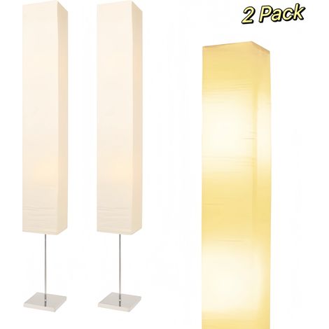 JCPYIUL 2 Satz von Papier-Bodenleuchten, japanischer Stil mit Reispapier-Deckel, Eckpapierleuchten für Schlafzimmer, Büro und Wohnzimmer, Beige (2 Stück quadratisch,Ohne Glühbirne) (1/5)