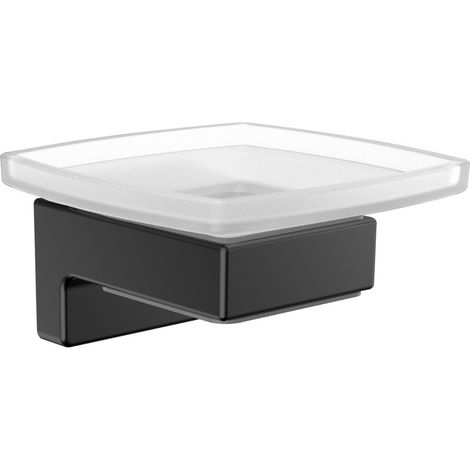 emco cue porte-savon, avec verre en cristal satiné, noir, (1/5)