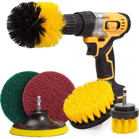 6Pièces Brosse de Nettoyage Perceuse Électrique - Épurateur électrique pour Brosse de Nettoyage pour le Nettoyage de Salles de Bains, Dalles de Piscine, Briques, Céramique (Perceuse Non Incluse) (1/4)