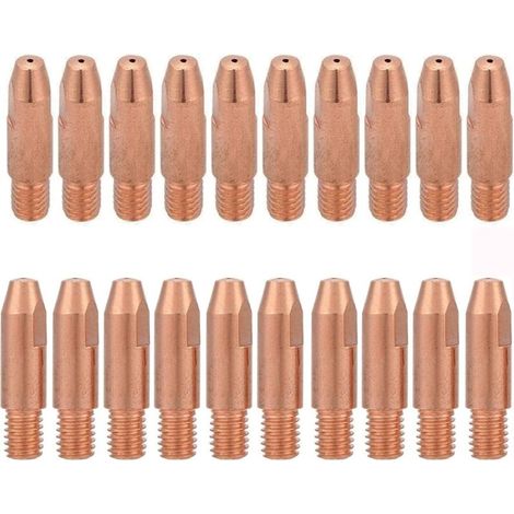20 Pièces Conseil de Contact 0.8mm M6 Embout de Contact en Cuivre Buse de Tube Contact M6 pour Chalumeau 24KD MIG/MAG(0.8mm) (1/5)