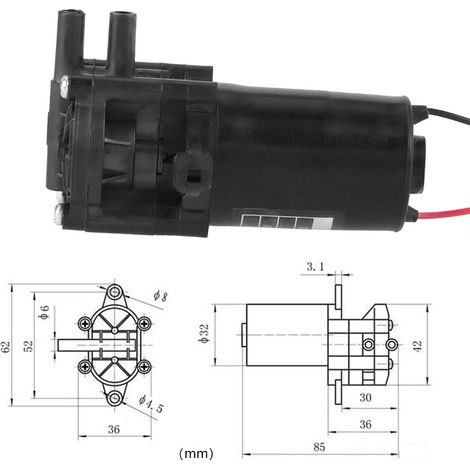 ZC-A210 12V Mini-Kunststoff-Hochleistungs-Selbstansaugpumpe, Gleichstrom-Zahnradpumpe (1/5)