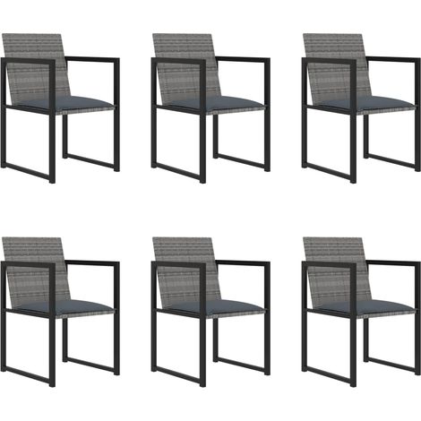 Maison Exclusive - 7-tlg. Garten-Essgruppe mit Kissen Poly Rattan (1/5)