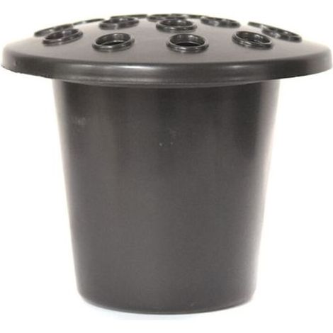Lntyq Lot de 2 vases funéraires avec couvercle en plastique - Décoration tombale idéale pour fleurs fraîches ou artificielles - Couvercle noir (1/4)