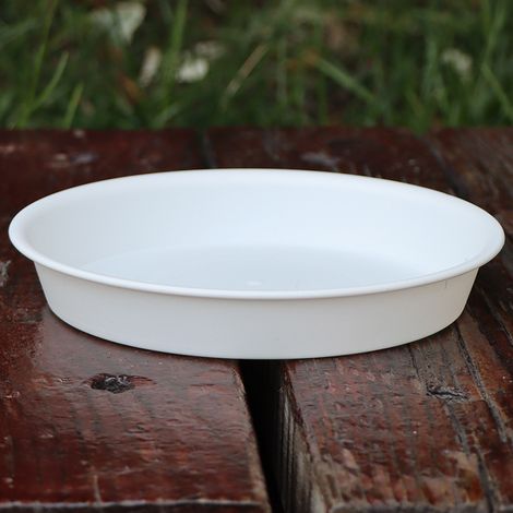 Soucoupe Ronde Pot de Fleurs, Plateau de Drainage en Plastique PP pour Jardin, Balcon, Plantes d'Intérieur - diamètre extérieur 10,3diamètre intérieur 7,5hauteur 1,5 cm-5 blanc