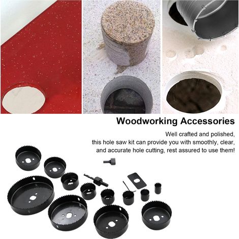 1 scie cloche en plastique de 16 pièces, outil d'ouverture de trous pour plaques de plâtre, kit de perçage pour plafonds (1/5)