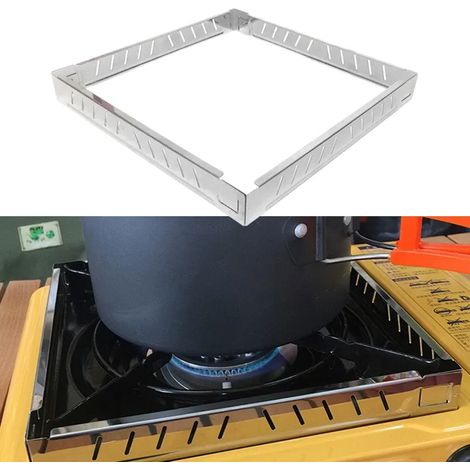 Déflecteur de vent pour réchaud à gaz en acier inoxydable, ustensiles de cuisine pliables, anneaux coupe-vent, support coupe-vent amovible, pare-vent pour réchaud, réchauds de cuisine portables (1/4)