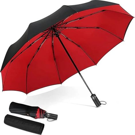 Parapluie pliant automatique, ouverture et fermeture automatiques, protection solaire UV, résistant au vent, imperméable.-AquaForge (1/5)