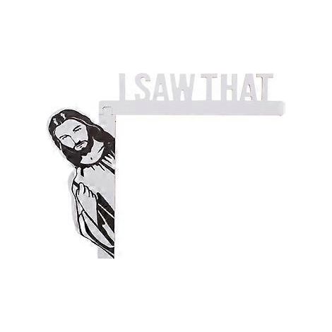 Jesus-Schild aus Holz für Tür, Eckschild für Holztür, Jesus-Schild aus Holzrahmen für Kirche