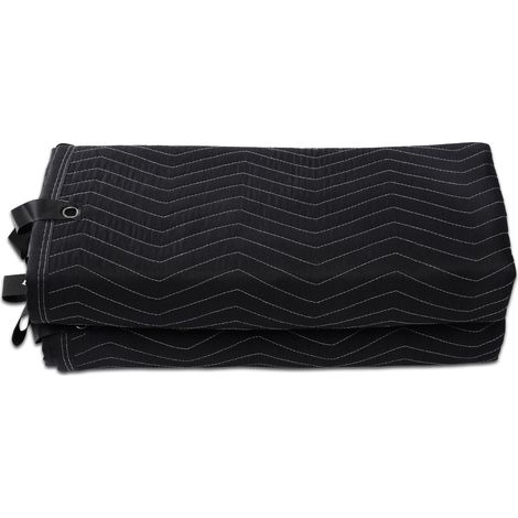Mophorn 96" x 80" coperta fonoassorbente, foglio fonoassorbente extra large con occhielli per il blocco del rumore acustico, blocco della luce per porta, nero (1/5)