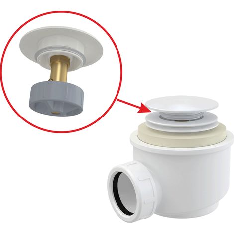 Alcadrain Ablaufgarnitur CLICK/CLACK für die Duschwannen, Ablauf 50 mm, DN 40, Metall, Weiß-Glanz (1/2)