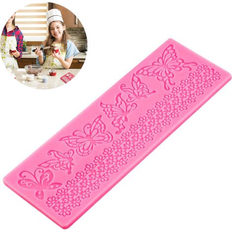 1 Moule silicone, motif dentelle fleur, flexible antiadhésif, décoration gâteau chocolat, pâtisserie Noël (1/5)