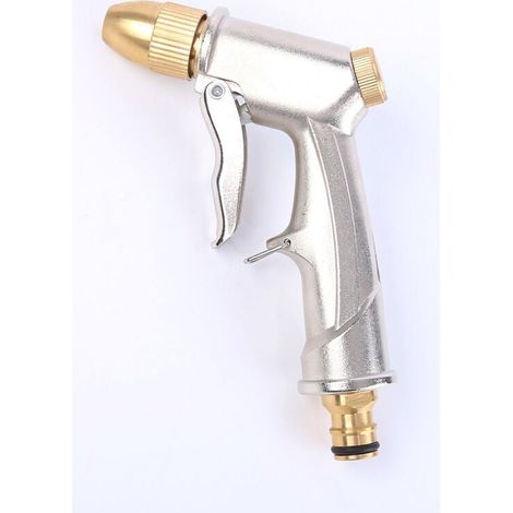 ZVD- Pistolet d'arrosage pour Tuyau d'arrosage à Haute Pression avec，Pistolet d'arrosage avec Buse en Laiton Réglable de Jet à Pulvérisation pour Le Lavage/Pelouses et du Jardin (1/4)