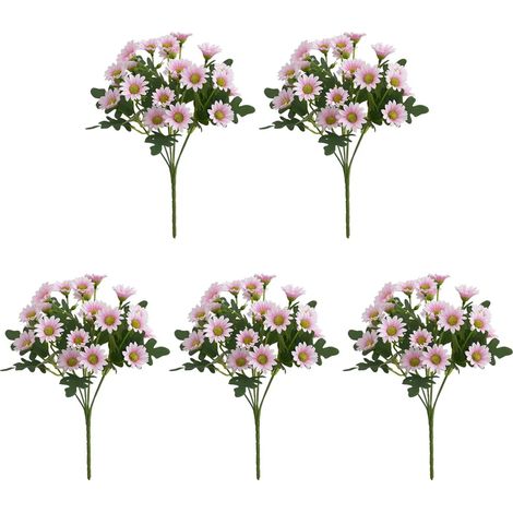 Bouquets de chrysanthèmes artificiels, résistants aux UV, fleurs d'automne, plantes artificielles réalistes pour terrasse, véranda, jardinière, vase, intérieur (1/5)
