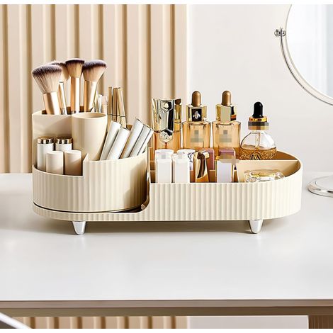 Support de rangement multifonctionnel pour cosmétiques, support de rangement rotatif à 360 degrés pour cosmétiques, adapté à la coiffeuse, dans la salle de bain et dans la chambre à coucher (1/5)