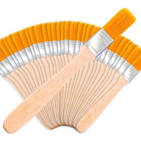 30-teiliges Set mit 1,4 cm breiten Flachpinseln und 13 cm langen Holzgriffen, kleine Flachpinsel für DIY-Malerei (1/4)