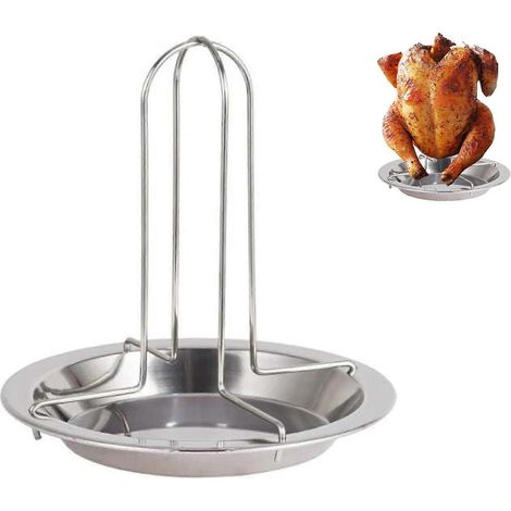 Support à rôtir pour poulet en acier inoxydable - Support vertical pour dinde avec bol - Support vertical pour poulet - Idéal pour la maison et le camping - Stan (1/5)