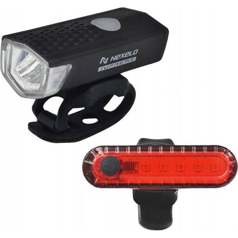 NEXELO SUPREME L177039NEX JUEGO DE LUCES PARA BICICLETA USB DE 120 LÚMENES (1/4)
