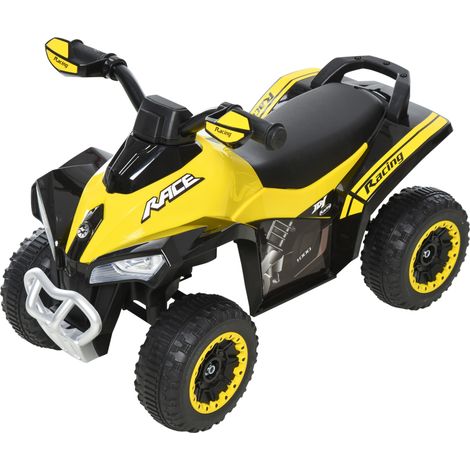 Kinderquad zum Draufsitzen (ohne Motor), 18–36 Monate, Maße: 67 x 38 x 44 cm (L x B x H), Licht- und Soundeffekte, Gelb und Schwarz, NICHT ELEKTRISCH